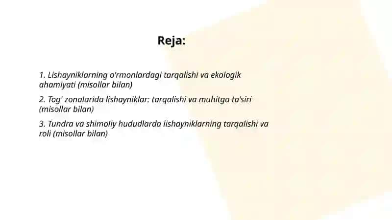 Lishayniklarning tabiatdagi tarqalishi va ahamiyatini misollar bilan bayon qilish 2