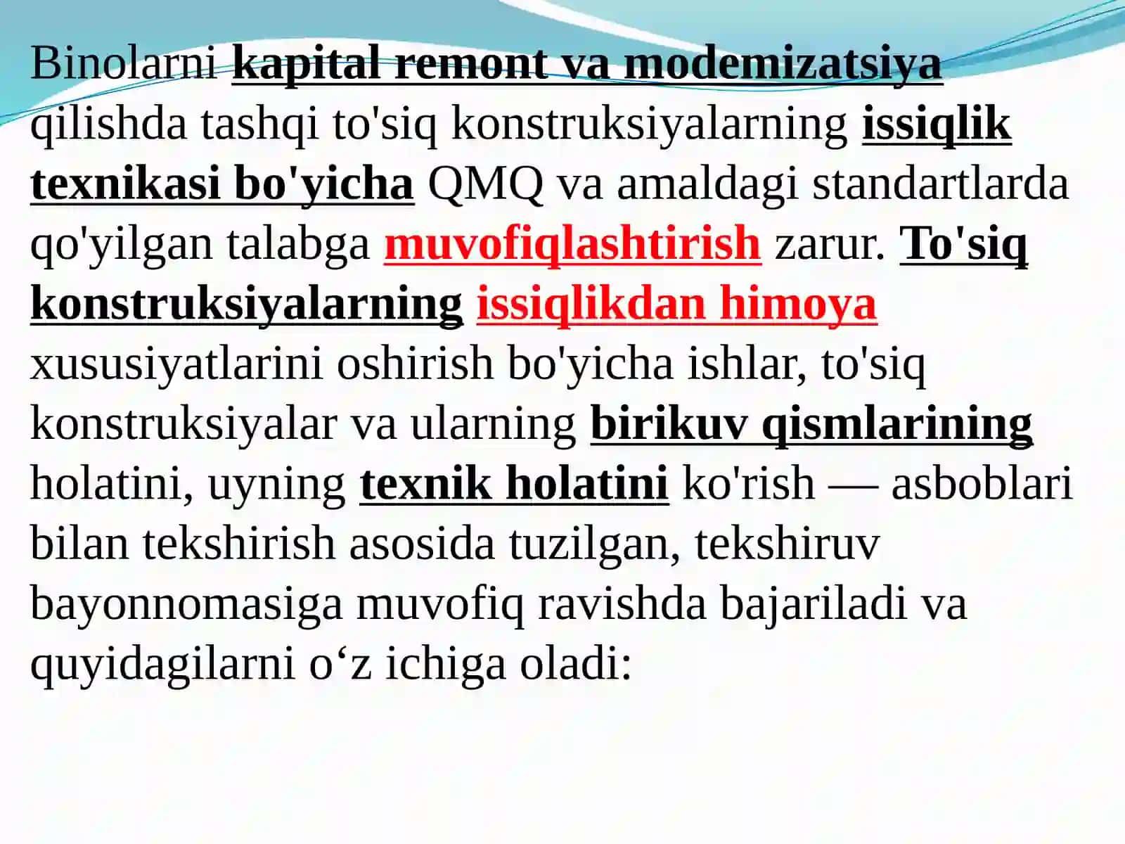 BINOLARNING QULAYLIGINI TA’MINLASHDA ISSIQQA CHIDAMLILIGINI OSHIRISH 2