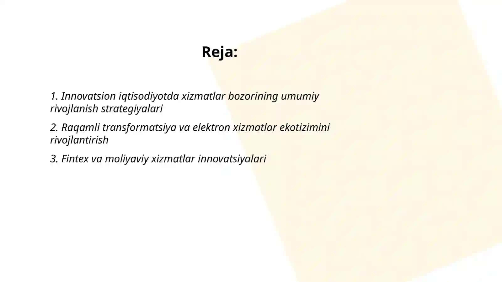 Innovatsion iqtisodiyotda xizmatilar bozorini rivojlantirish 2