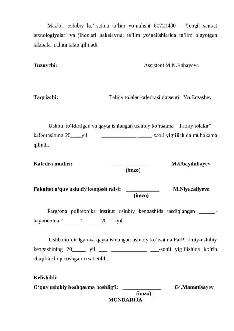 "PRIMARY COTTON PROCESSING TECHNOLOGY AND EQUIPMENT" 2