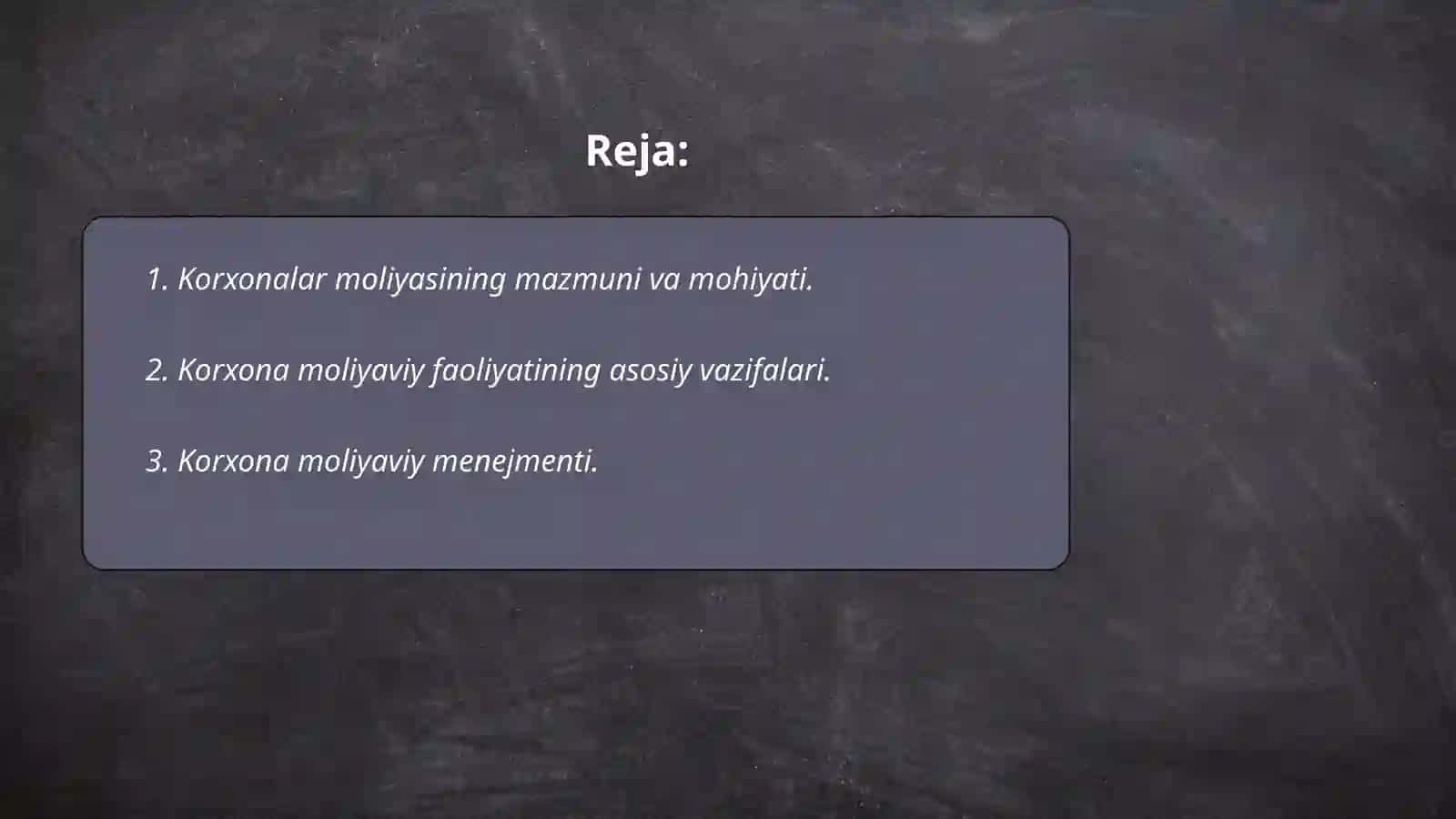 Korxonalar moliyasi va uni tashkil etish 2