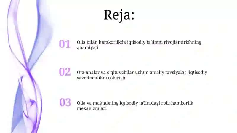 Oilabilanhamkorlikdaiqtisodiytarbiyanirivojlantirish 2