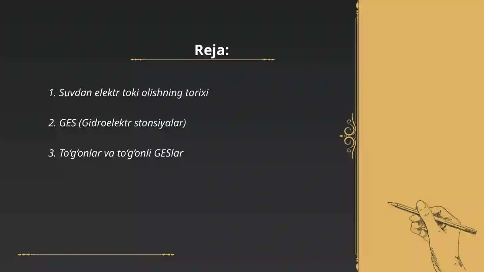 Suvdan elektr toki olish 2