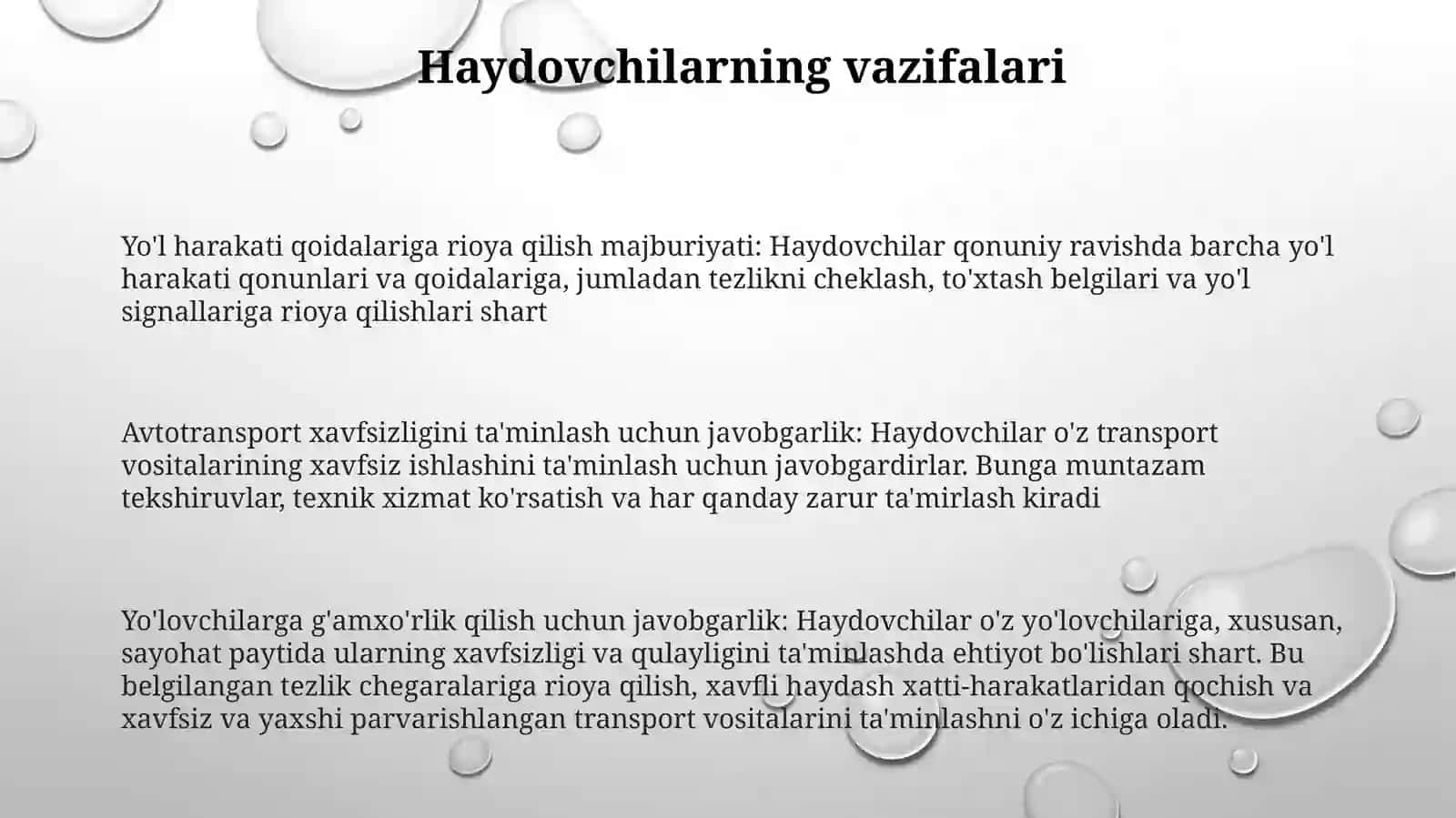 Yo‘L Harakati Ishtrokchilari VaUlarningVazifalari 2