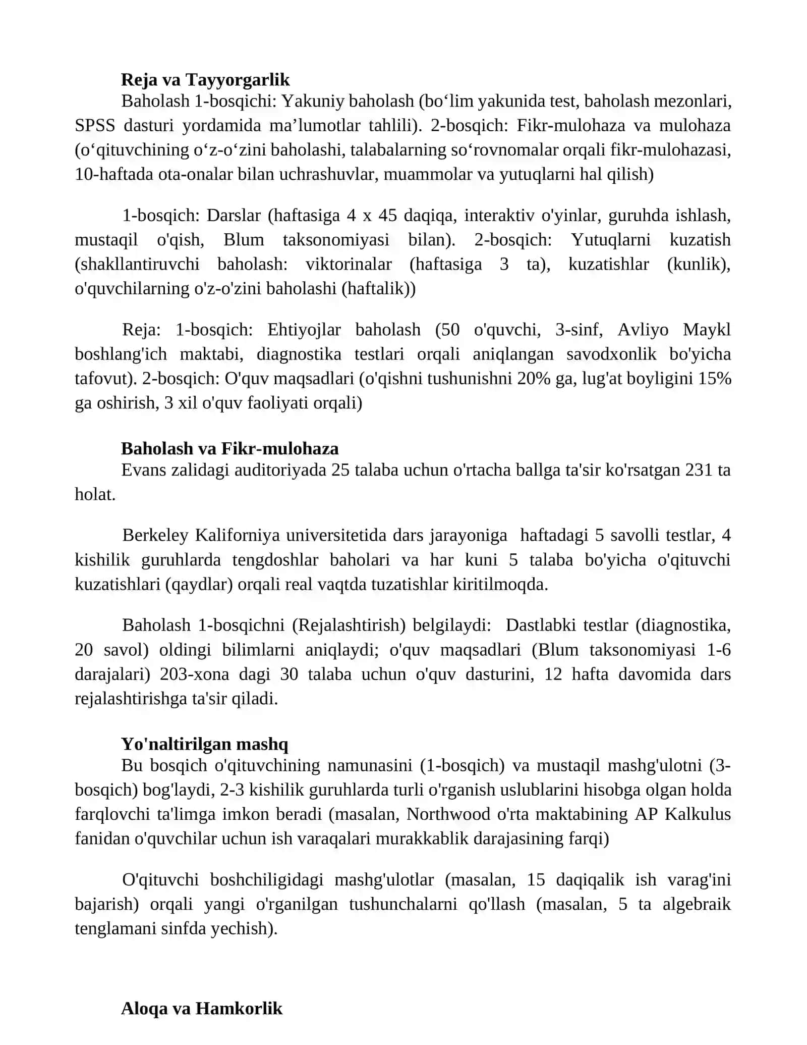 Yaxshi pedagogik jarayon va uning etaplar 2