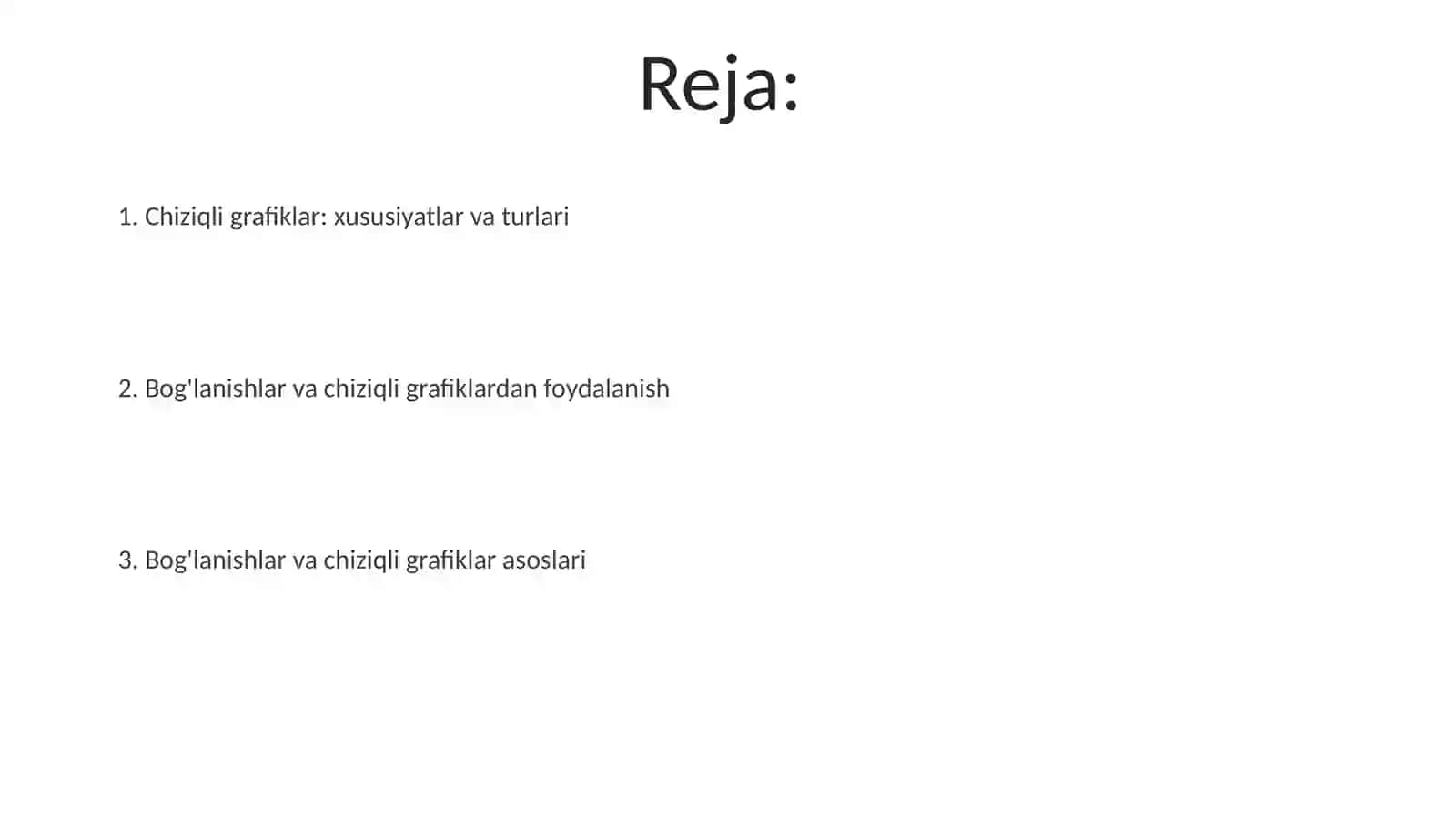 Bog'lanishlar va chiziqli grafiklar 2