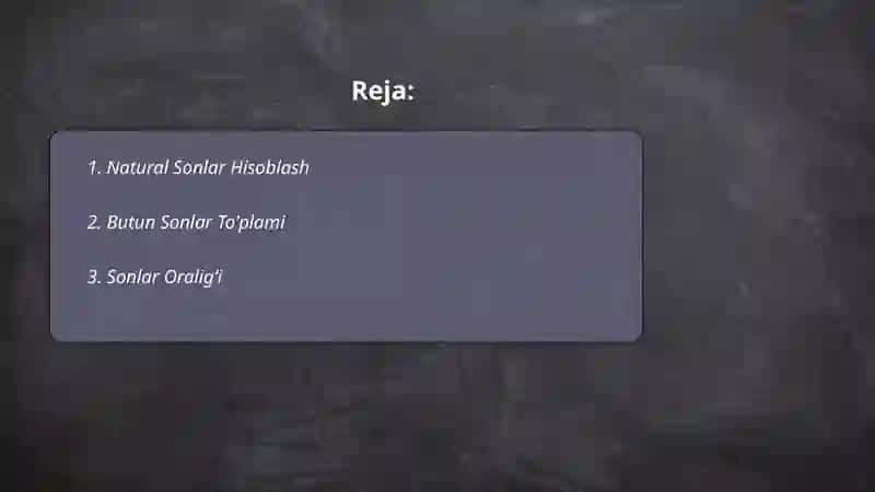 Natural Sonlar Hisoblash 2