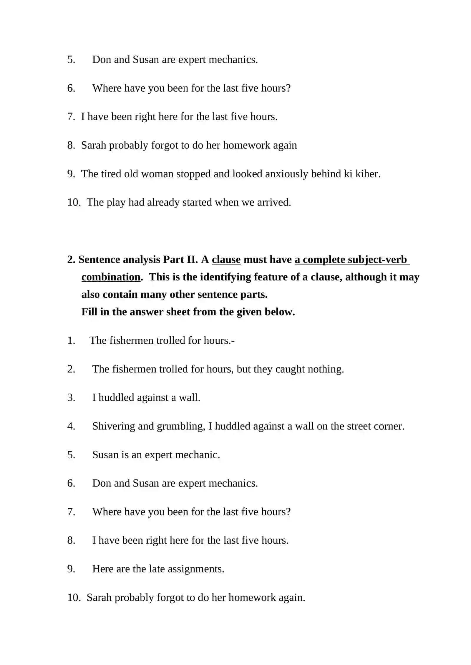 Assignment 6. Sentence structure analysis (10%) 2