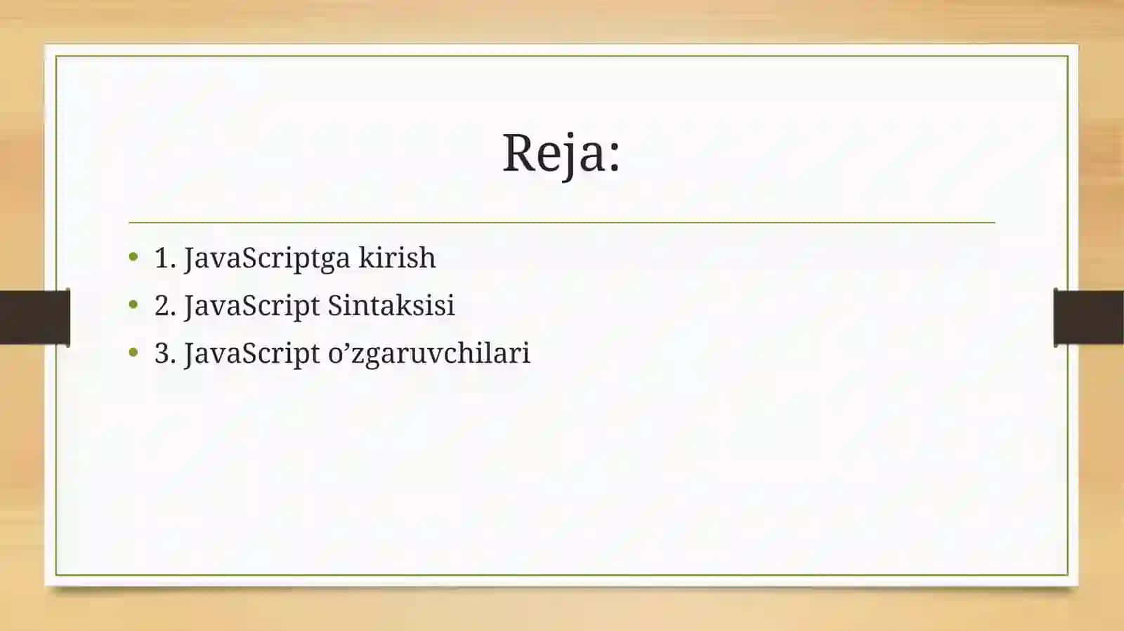 JavaScript va DOM bilan ishlash 2