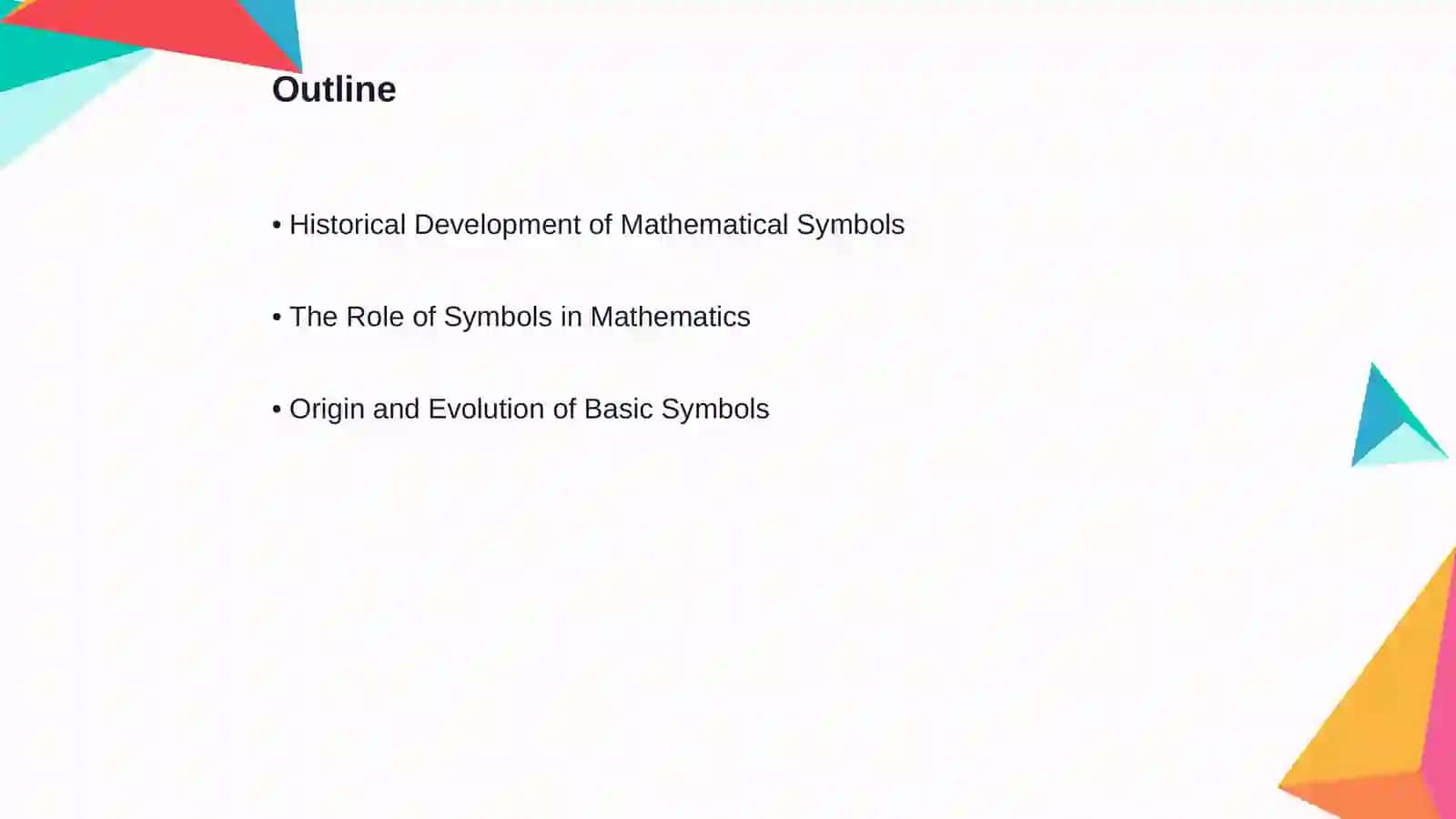 Mathematical symbols and their origins 2