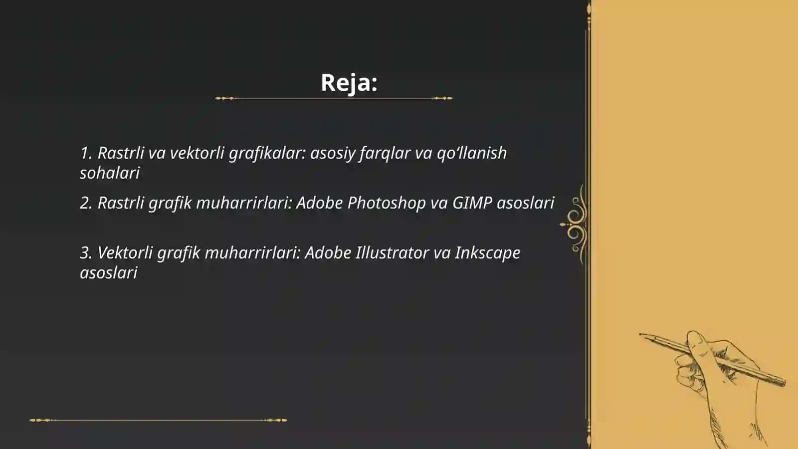 Rastrli va vektorli grafik muxarrirlari va ular bilan ishlash 2