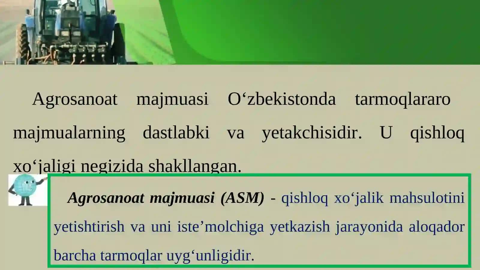 24-mavzu: Agrosanoatmаjmuаsi O‘zbеkistоndа 2