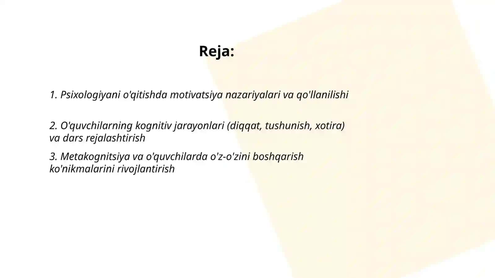 Psixologiya oʻqitishning psixologik jabhalari 2