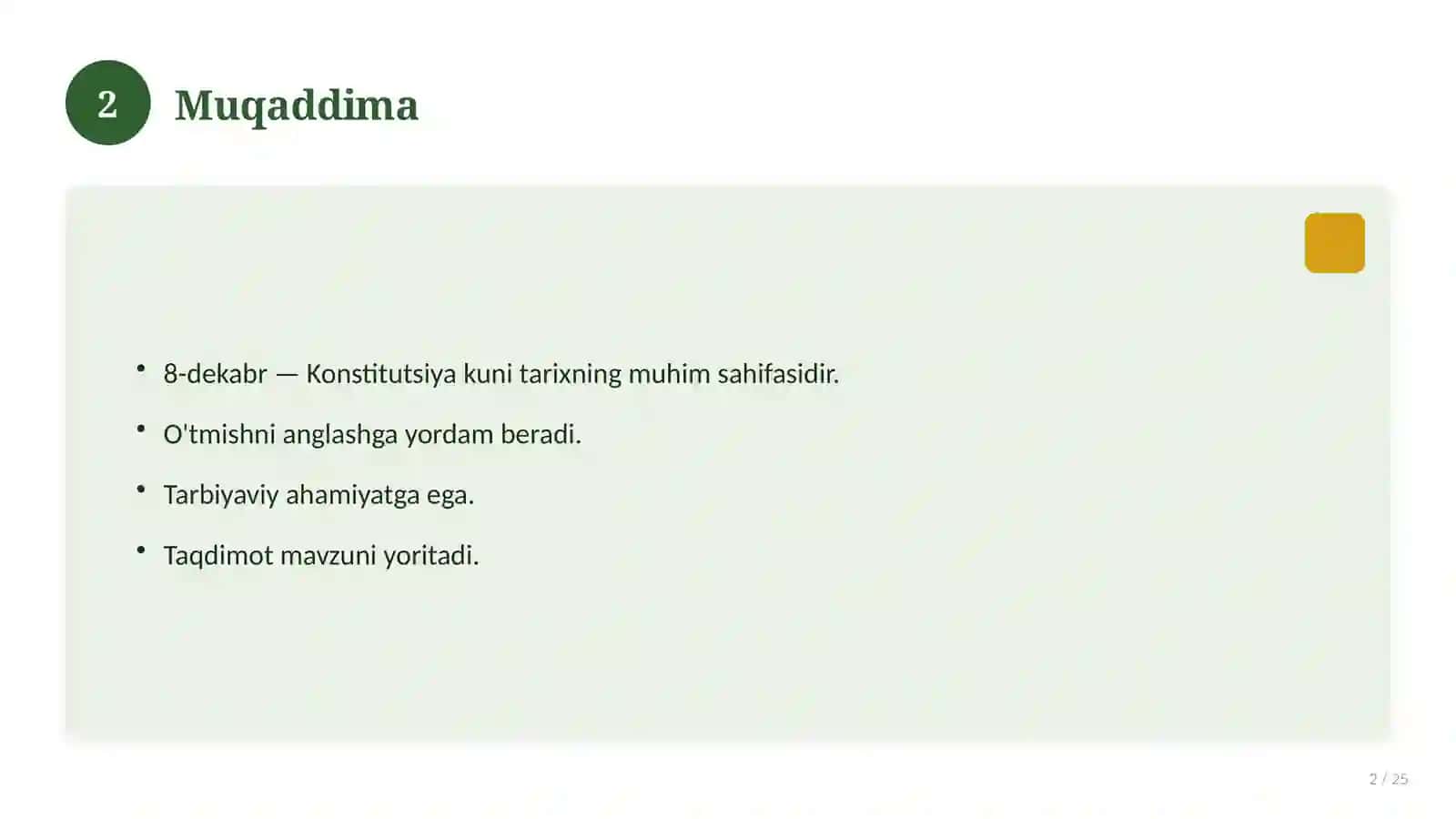 8-dekabr — Konstitutsiya kuni 2