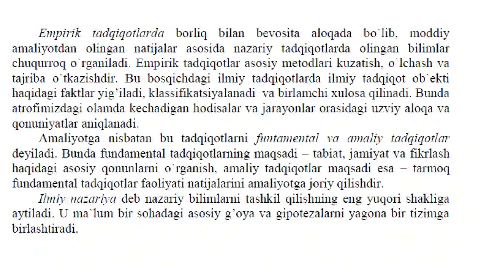 Ilmiy tadqiqot turlari. UDK (Universal Decimal Classification) 2