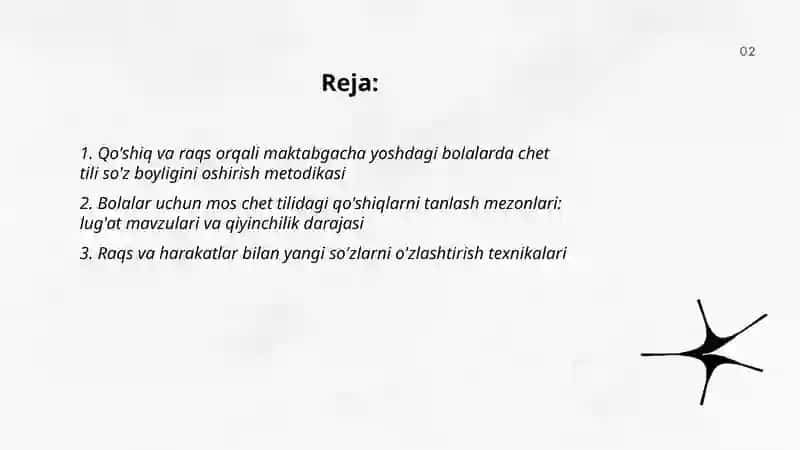 Chet tilida qo'shiq va raqs o'rgatish 2