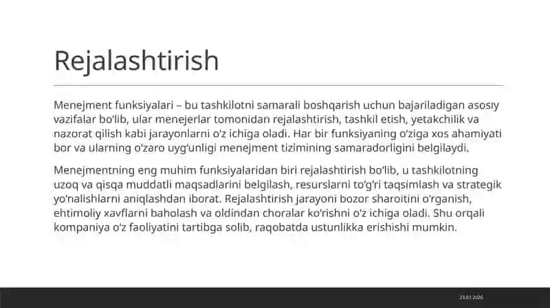 Menejment funksiyalari 2