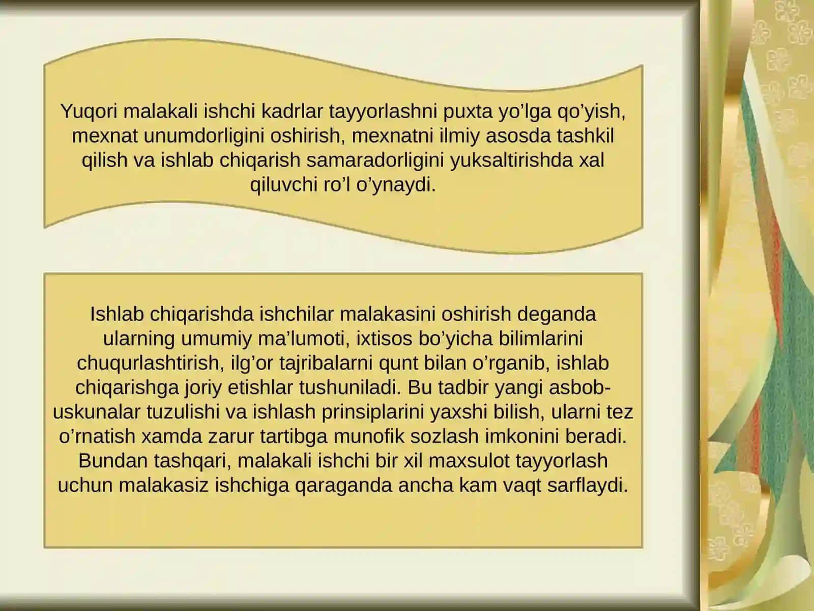 Mehnatsharoitlarini yaxshilash 2