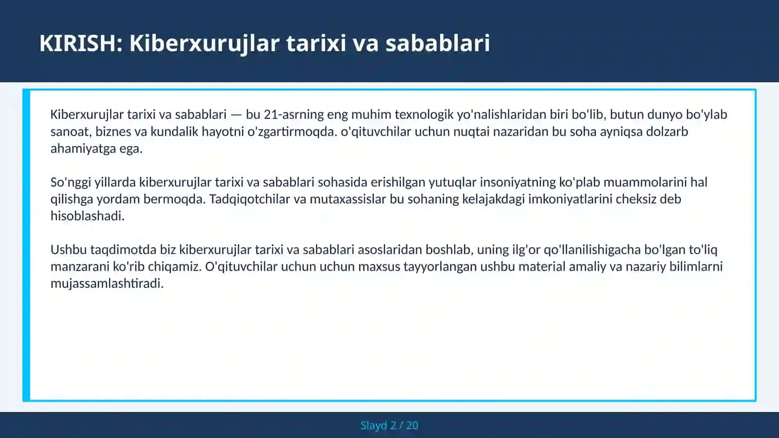 KIBERXURUJLAR TARIXI VA SABABLARI 2