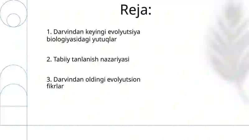 Ch. Darvin va boshqa olimlarning evolutsiyaga qoshgan hissalari 2
