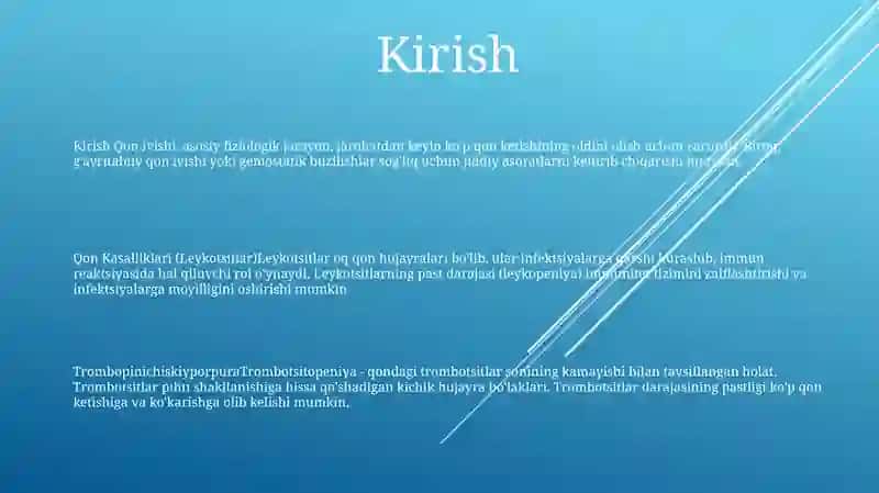 Qon Kasalliklari( Lekos, Tronbopinichiskiyporpura) 2