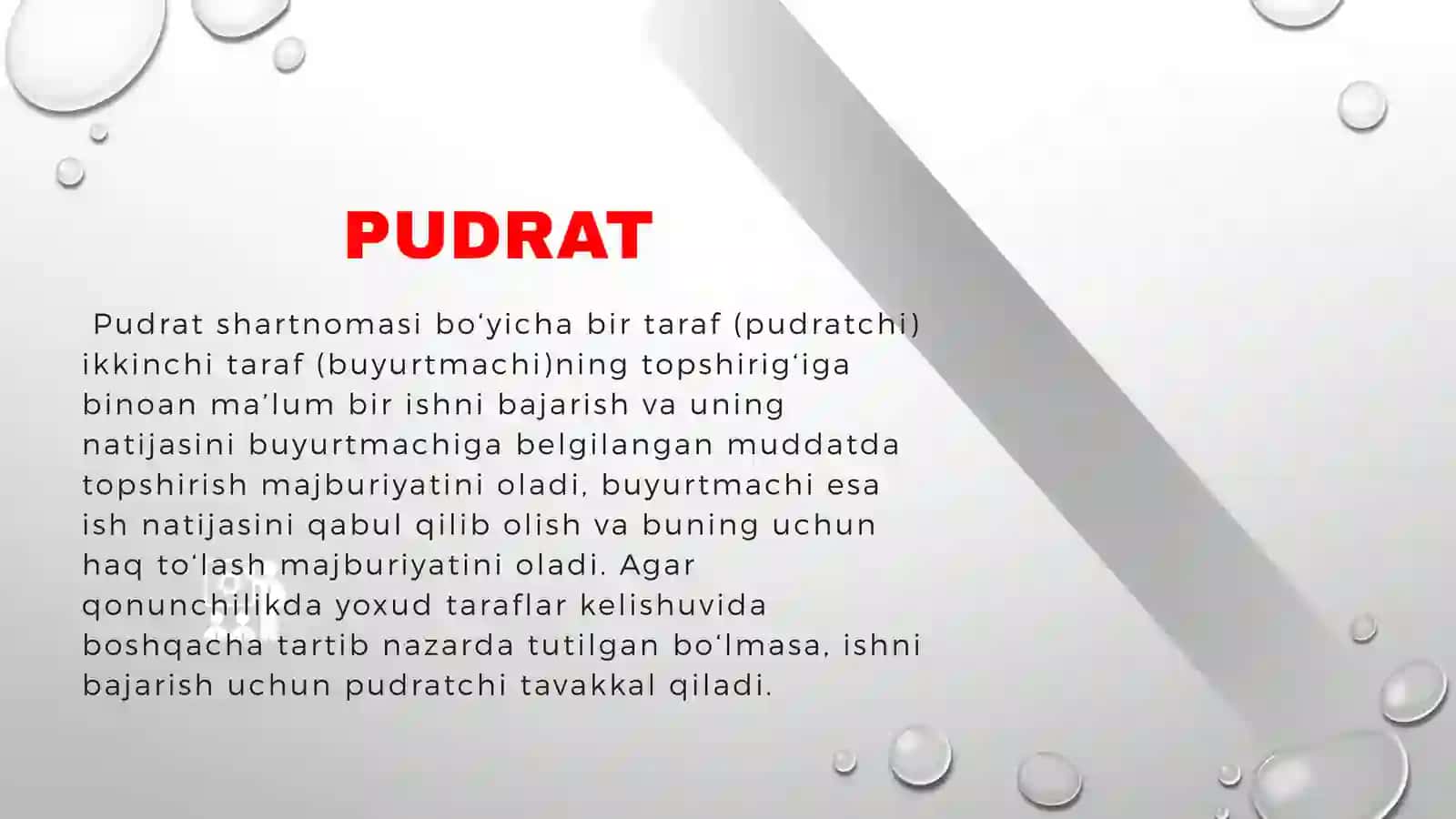 PUDRAT TO'G'RISIDA TUSHUNCHA 2