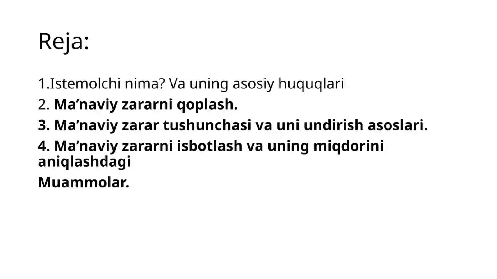 Istemolchining huquqlari 2