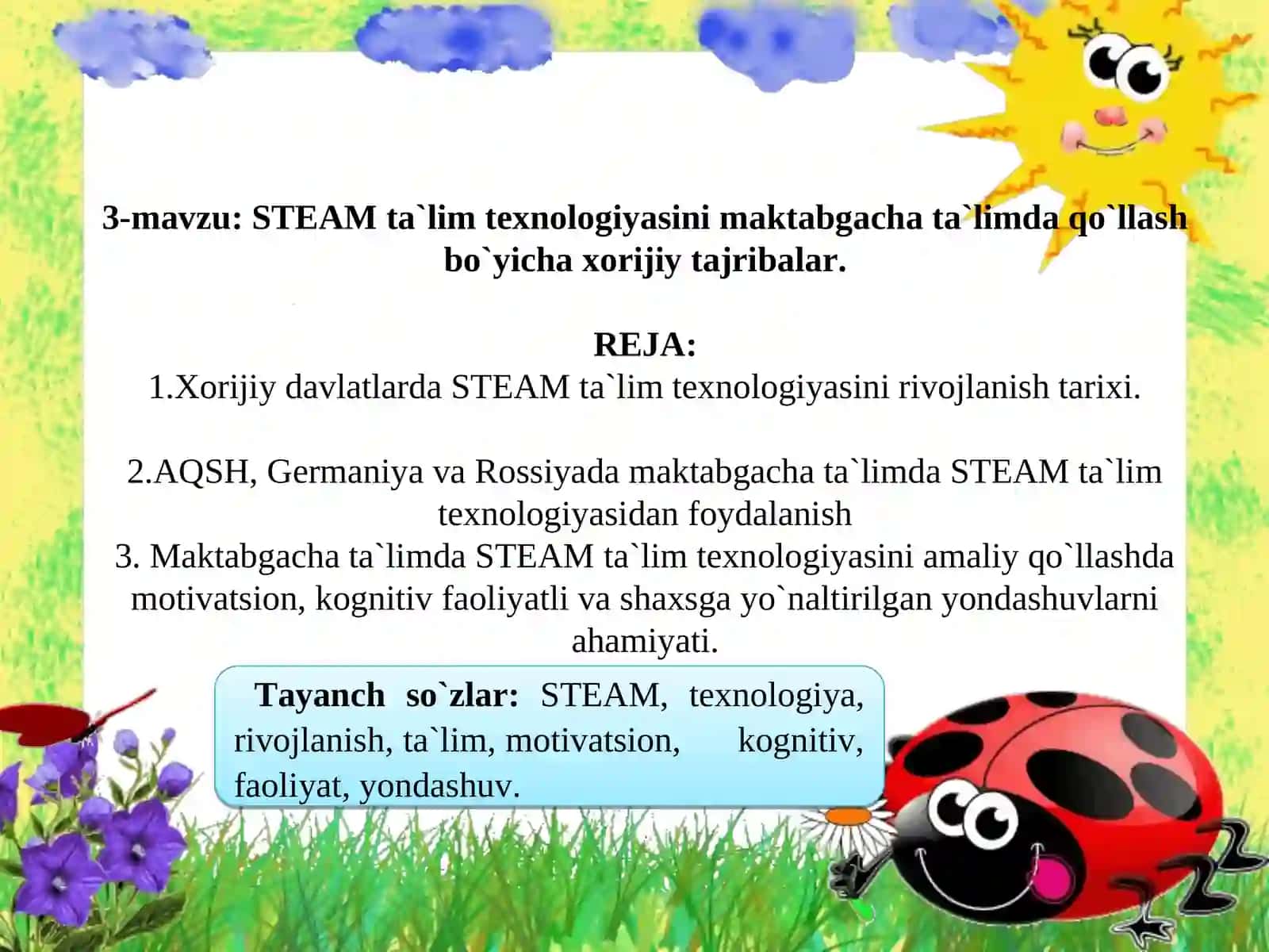 STEAM ta`lim texnologiyasini maktabgacha ta`limda qo`llash bo`yicha xorijiy tajribalar 2