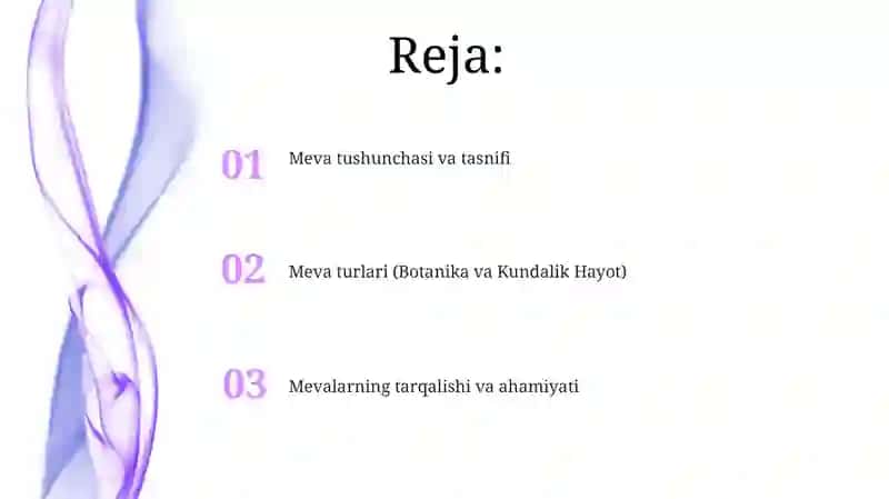Meva haqida tushuncha mevalarning klassifikatsiyasi 2