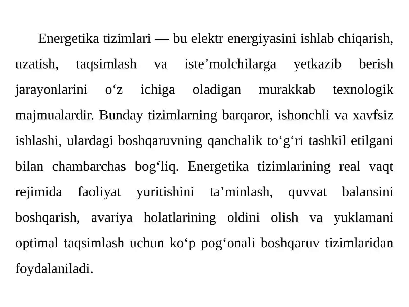 Energetika tizimlarida ko‘p pog‘onali boshqarish tizimlari 2