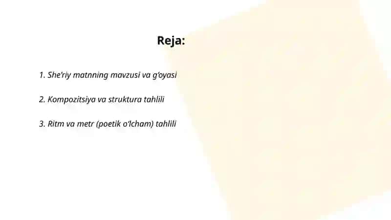 She’riy matnlarni tahlil qilish 2