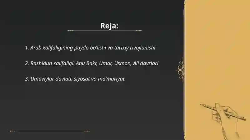 Oʻrta asrlarda sharq mamlakatlari davlati va huquqi (Arab xalifaligi va musulmonlar huquqi) 2