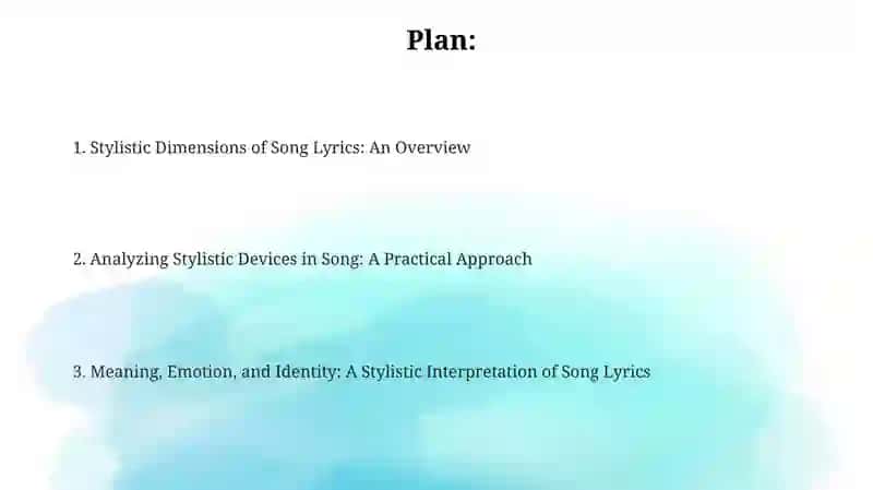 Stylistics in song lyrics 2