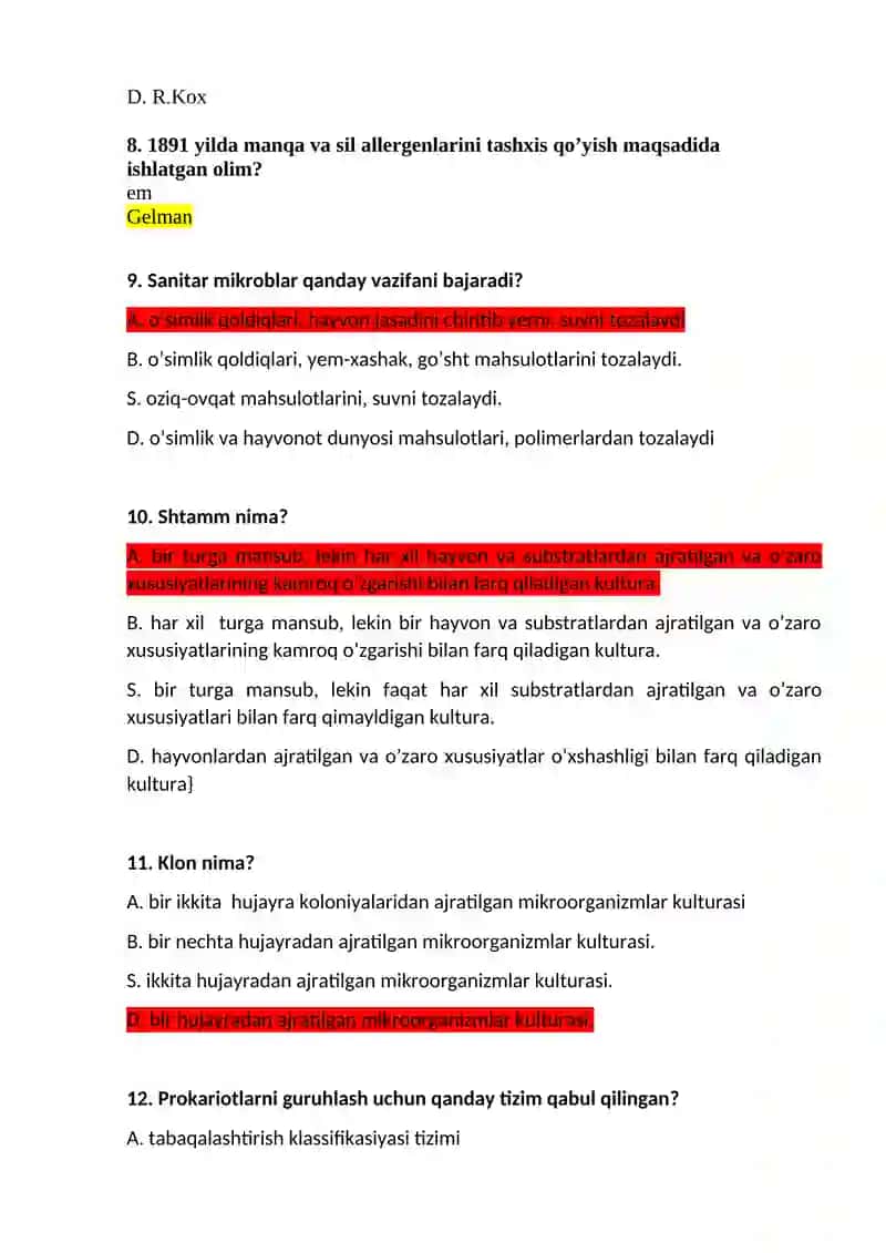 Rossiyada birinchi bo’lib, kuydirgi vaksinasini tayyorlab, muvaffaqiyatli emlash usullarini amaliyotga tadbiq etgan olim kim? 2