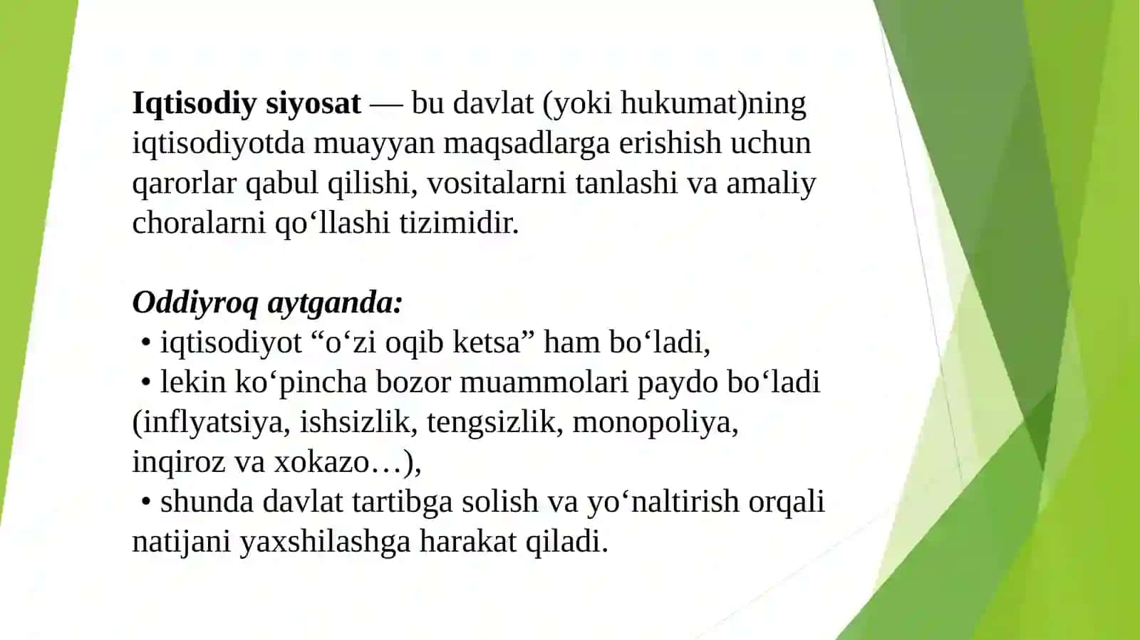Iqtisodiy siyosatga kirish 2