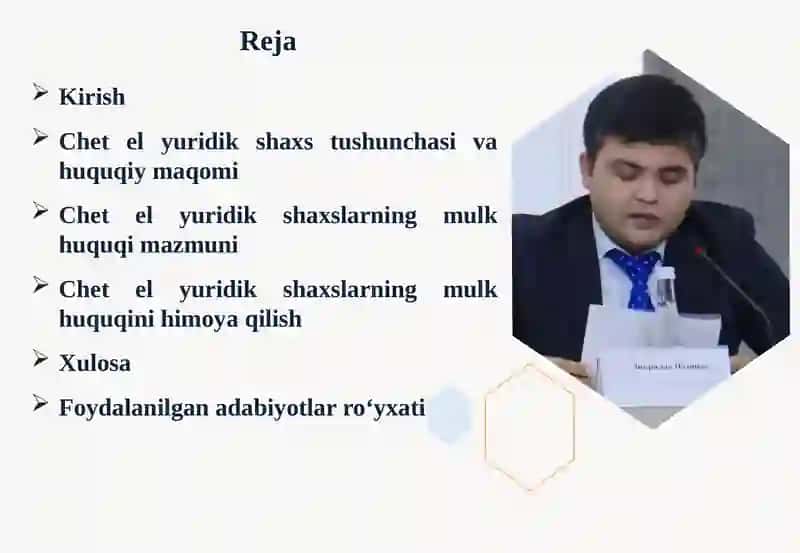 Chet elyuridik shaxslarning O‘zbekiston Respublikasi da mulk huquqi 2