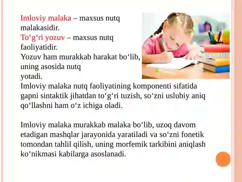 Imloviy malaka va diktant turlari 2