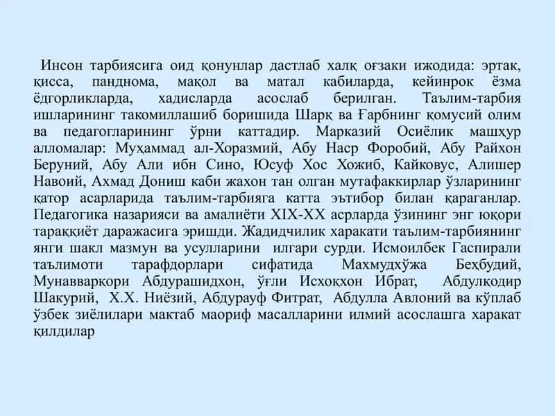 O'zbekistonda maktabgacha ta'limning vujudga kelishi va taraqqiyot bosqichlari 2