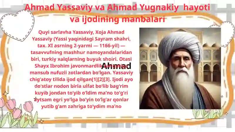 Ahmad Yassaviy va Ahmad Yugnakiy hayoti va ijodining manbalari 2