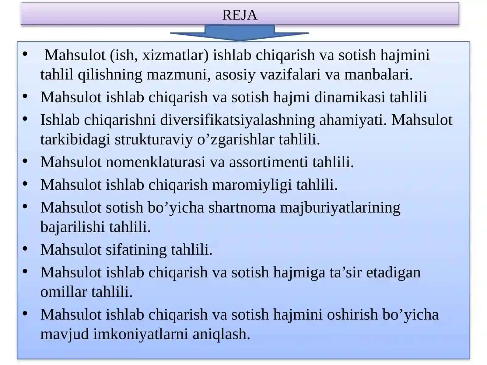 XO’JALIK YURITUVCHI SUBYEKTLARNING MAHSULOT (ISH, XIZMATLAR) ISHLAB CHIQARISH VASOTISH HAJMINITAHLILI 2