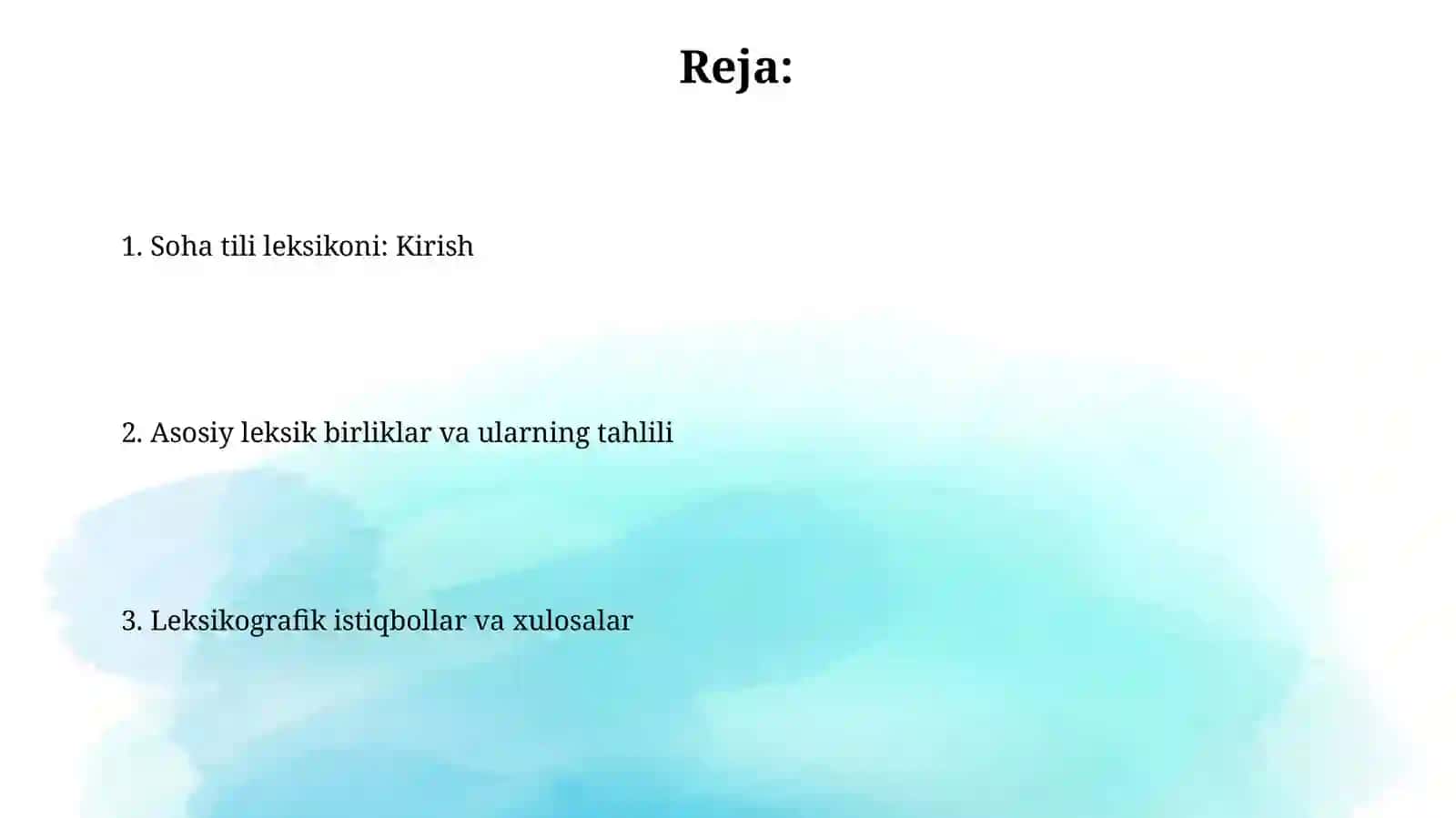 Soha tili leksikasi 2