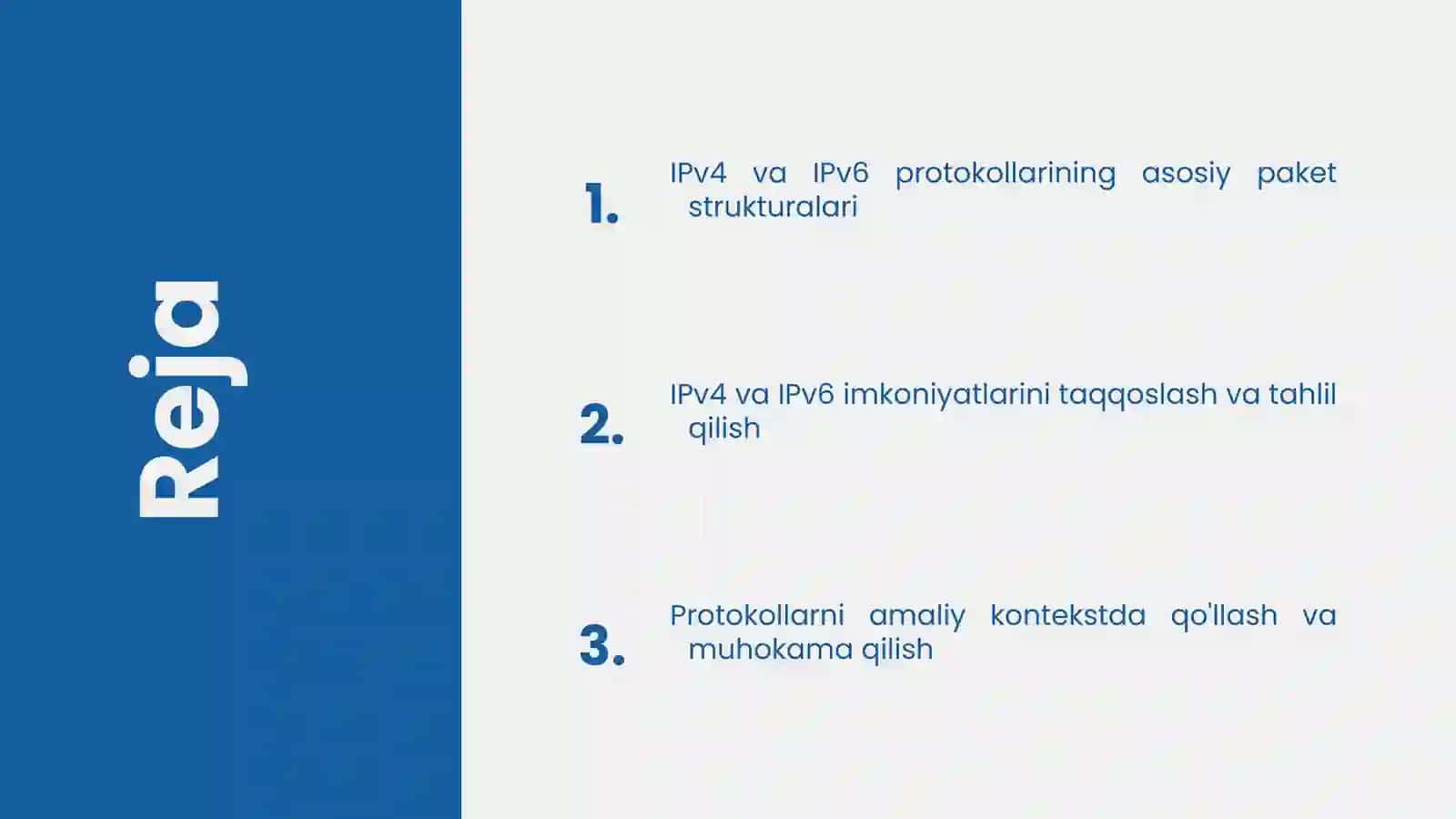 IPv4 va IPv6 protokollari. IPv4vaIPv6 protokollari va ularning paket strukturalari 2