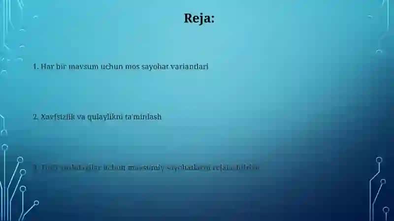 Turli fasillarda turli yosh guruhlarda ekuskursiyani rejalashtirish 2