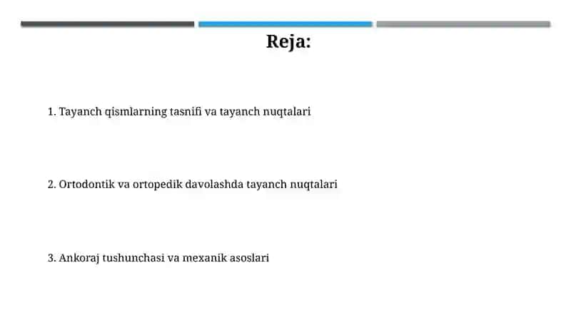 Tayanch qism tasnifi va davolash 2