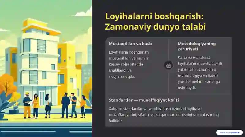 Loyihalarni Boshqarishning Xalqaro Uslub va Standartlari 2