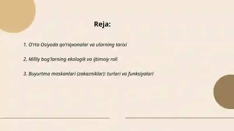 O'rta osiyodagi qo'riqxonalar, milliy bog'lar va buyurtma maskanlari 2