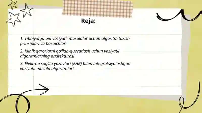 Tibbiyotga oid vaziyatli masalalar algoritmini tuzish va tibbiy biologik modellar yaratish 2