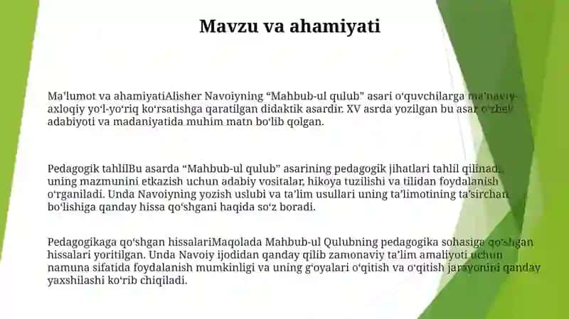 Mahbub-Ul Qulub Asarining Pedagogik Tahlili 2