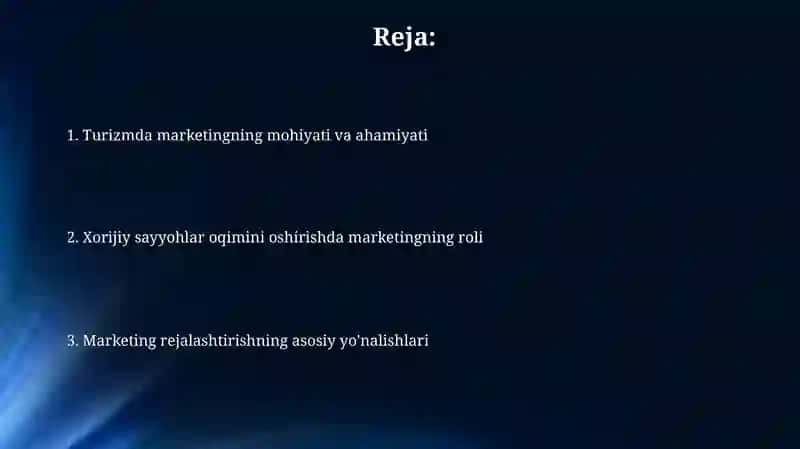 Turizmda marketingning mohiyati va ahamiyati 2