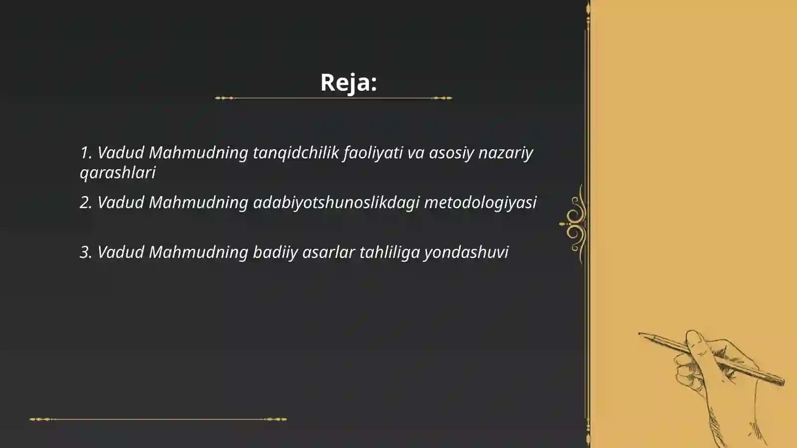 Vadud Mahmud tanqidchilik faoliyati 2